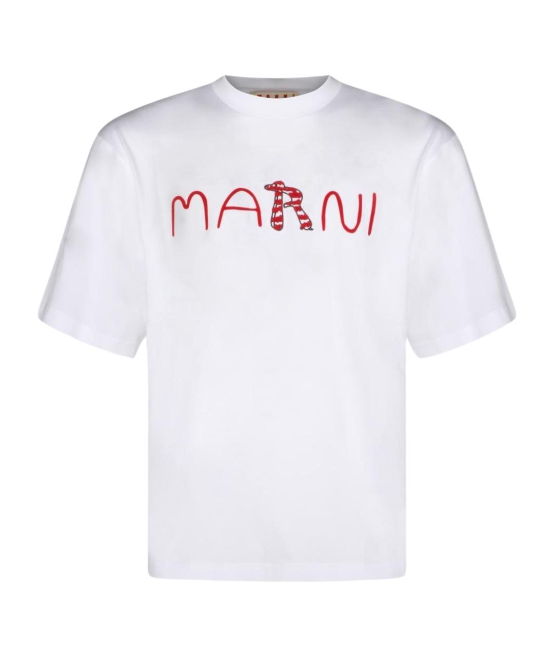 MARNI Белая хлопковая футболка, фото 1