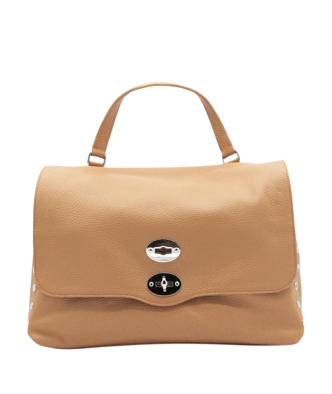 ZANELLATO Бежевая кожаная сумка с короткими ручками, фото 1