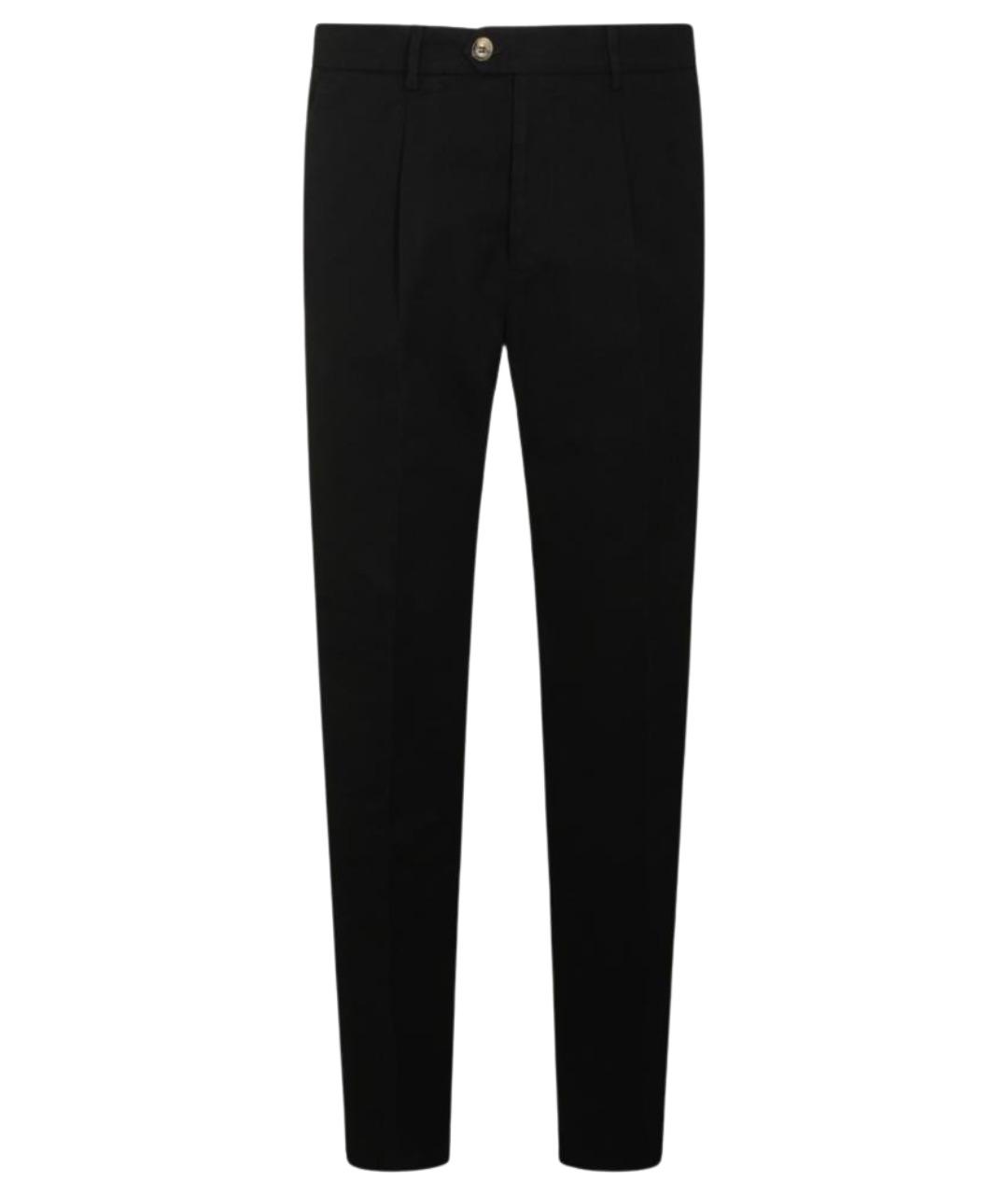 BRUNELLO CUCINELLI Черные хлопковые повседневные брюки, фото 1