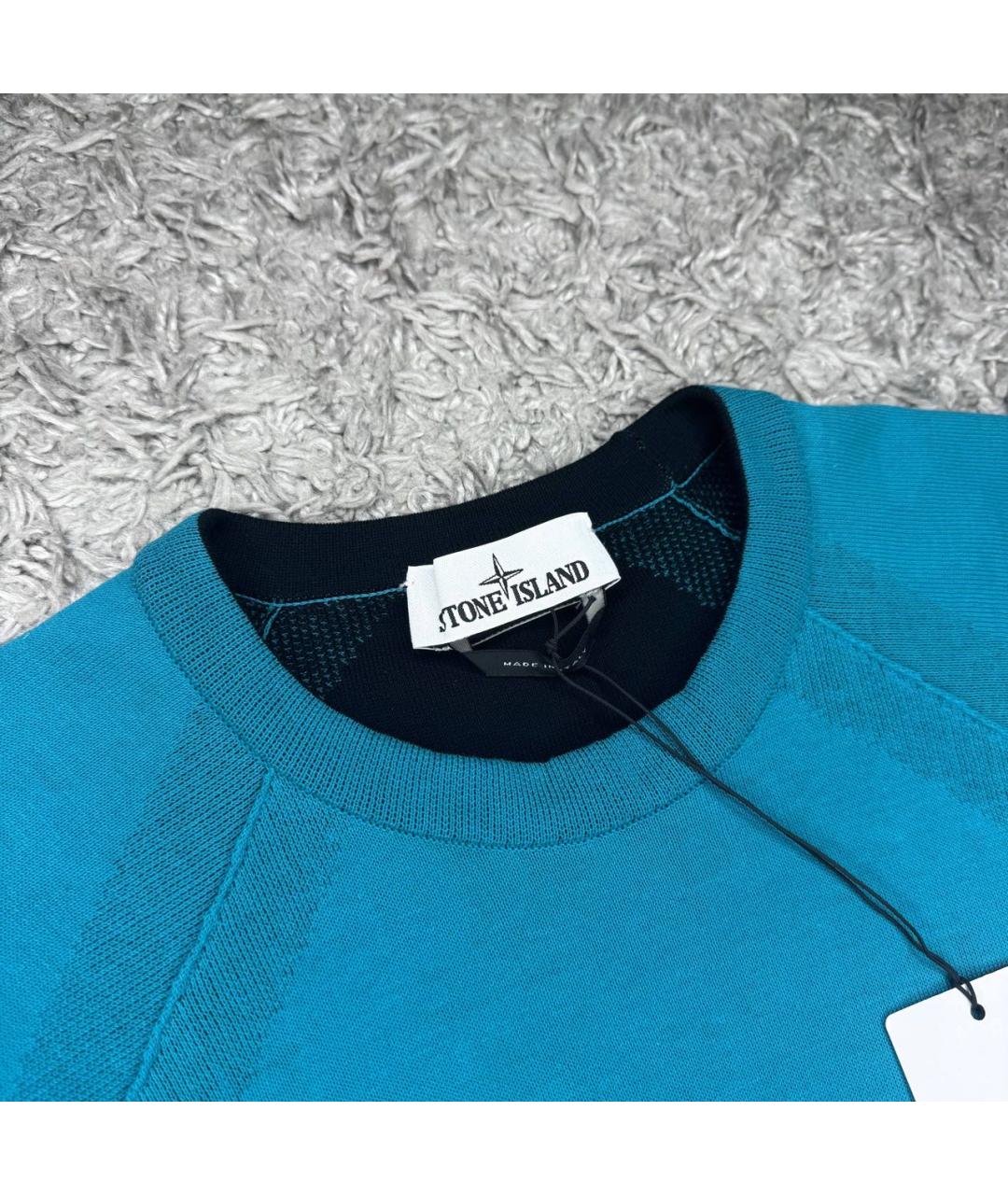 STONE ISLAND Голубой джемпер / свитер, фото 3