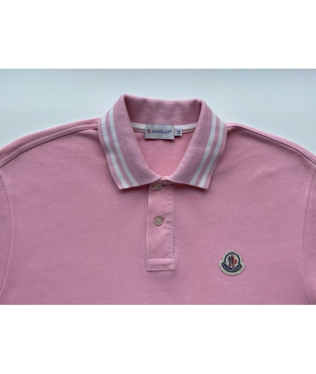 MONCLER Розовая хлопковая футболка, фото 2