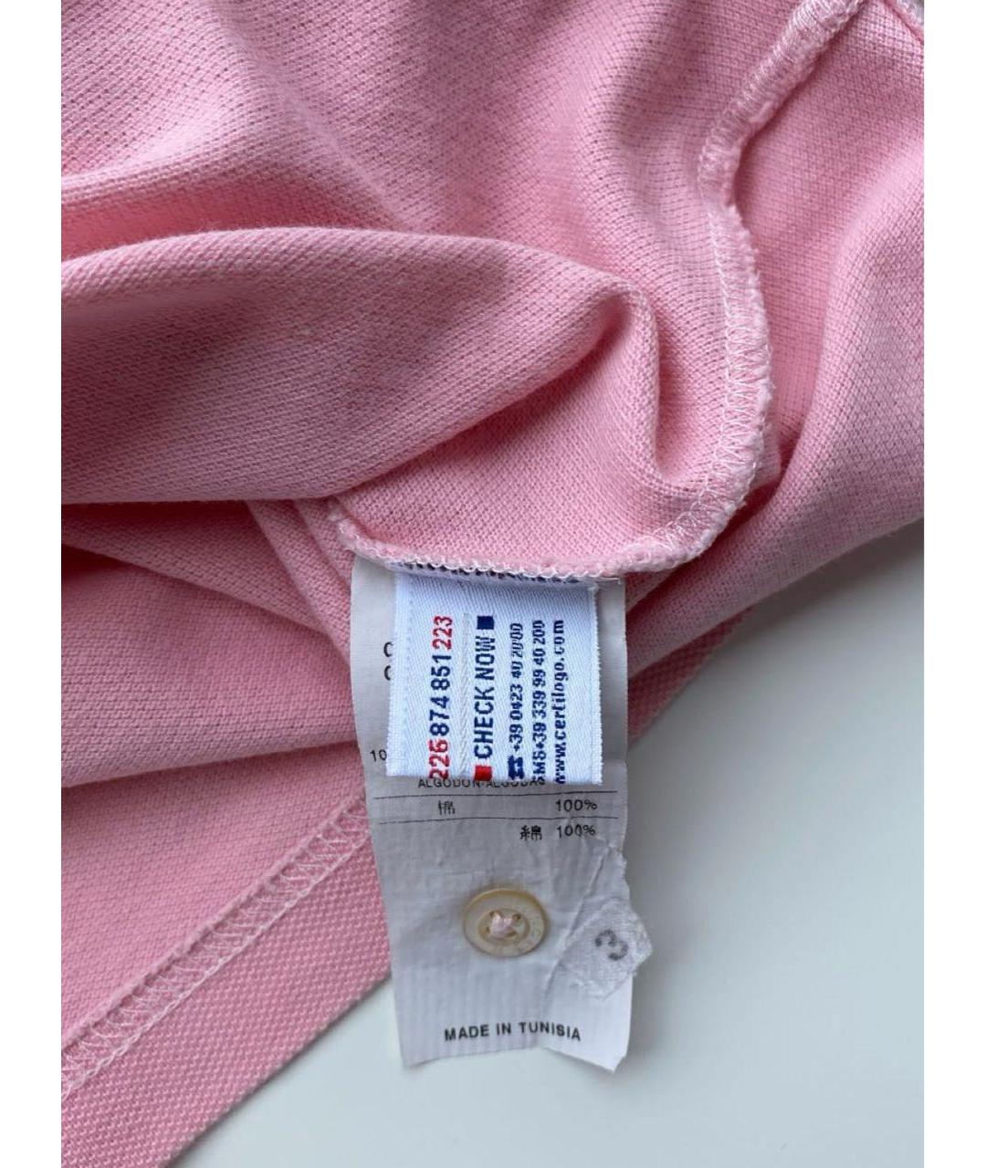 MONCLER Розовая хлопковая футболка, фото 4
