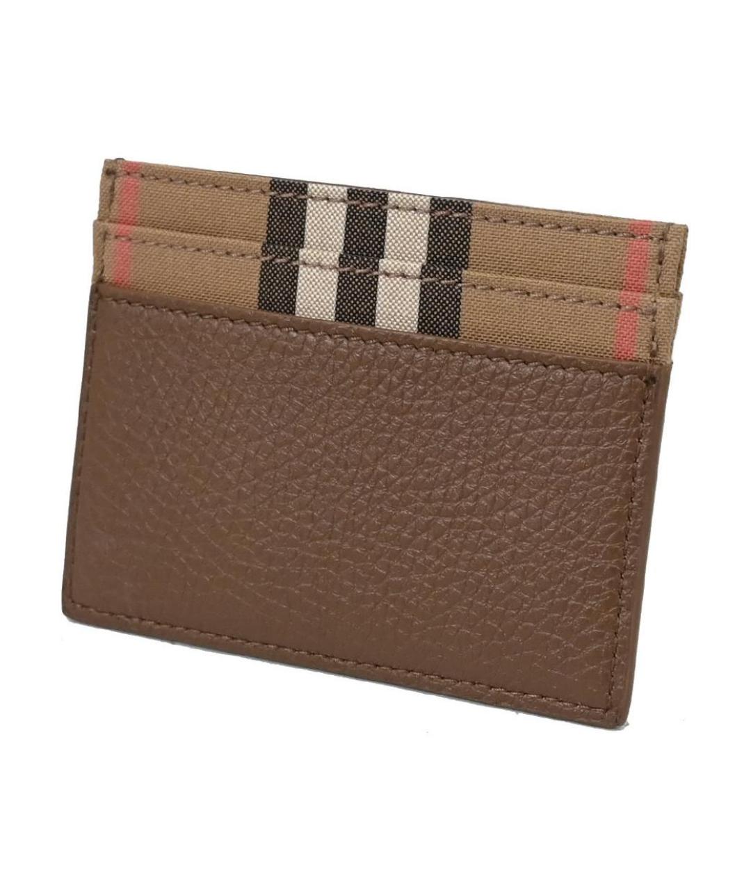 BURBERRY Коричневый кожаный кардхолдер, фото 3