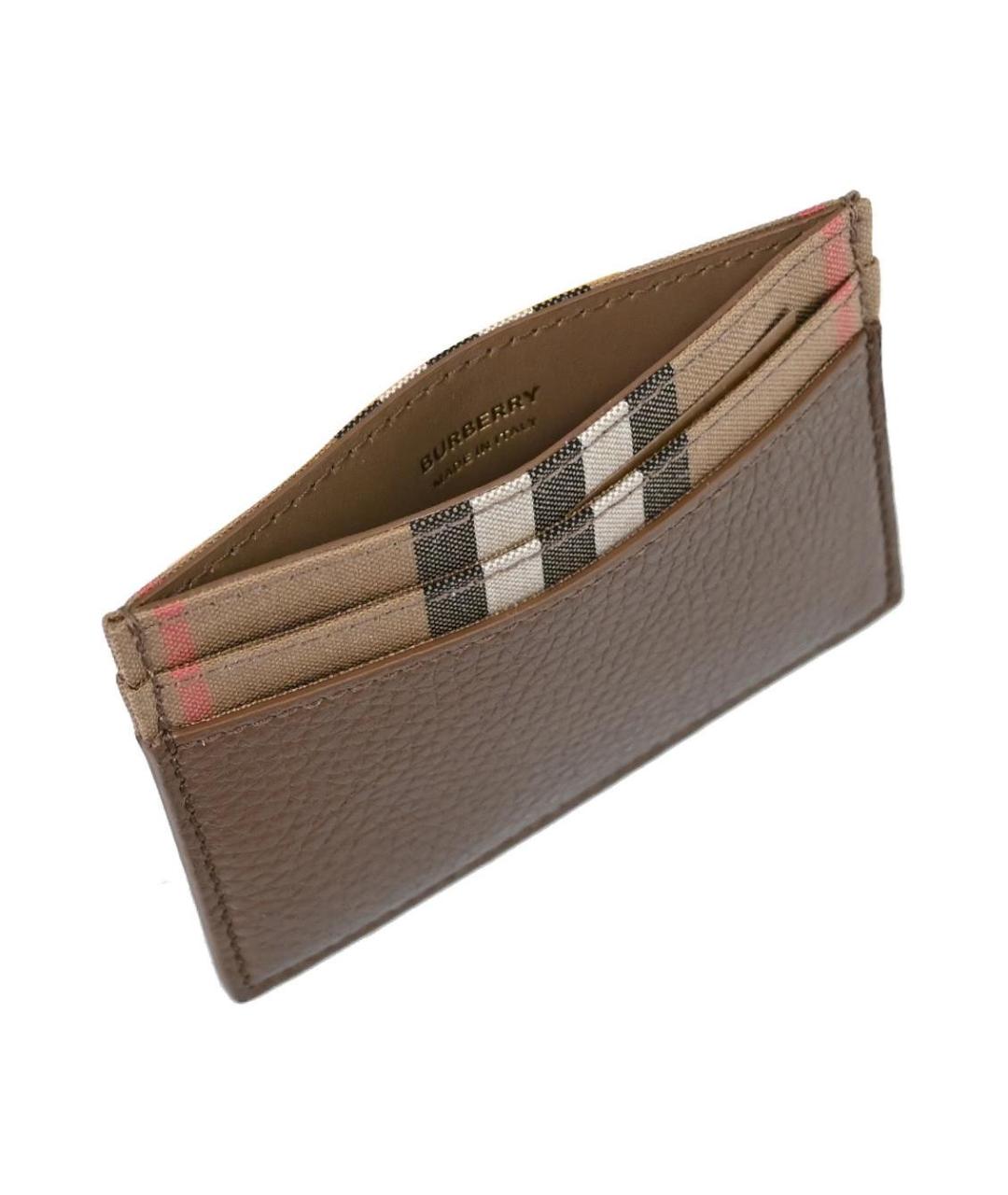 BURBERRY Коричневый кожаный кардхолдер, фото 5