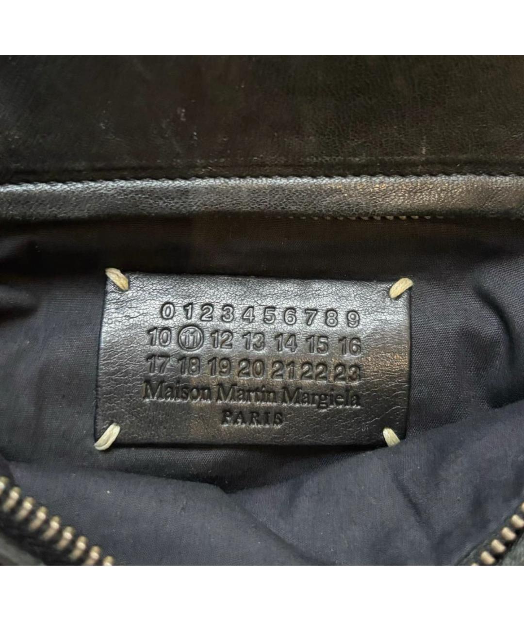 MAISON MARGIELA Черная кожаная сумка с короткими ручками, фото 5