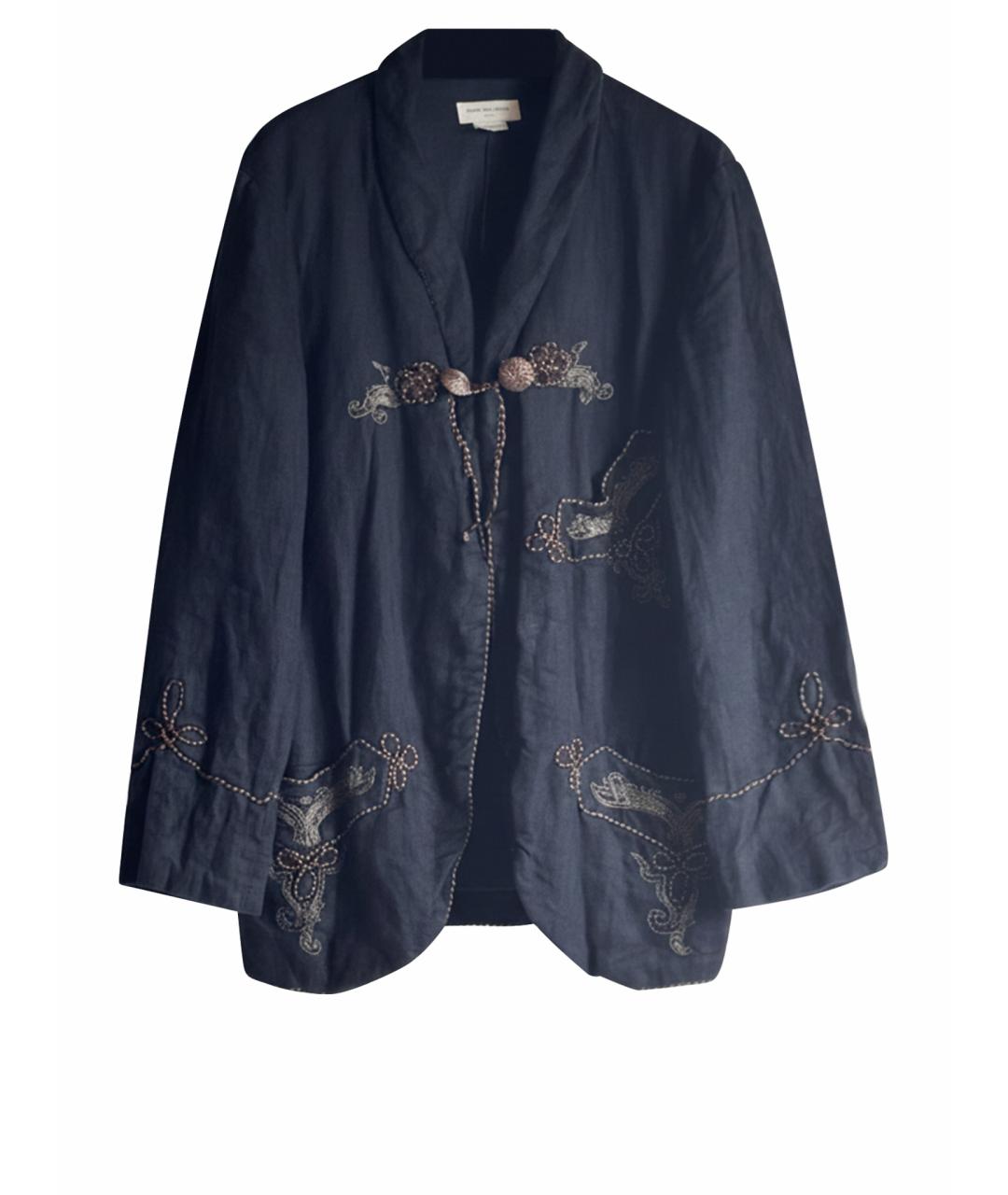 DRIES VAN NOTEN Темно-синяя льняная куртка, фото 1