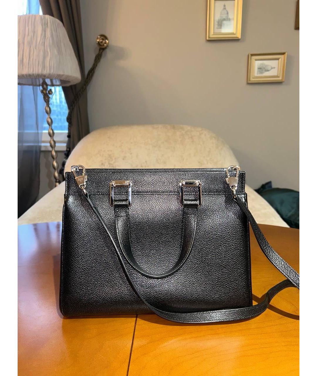 GUCCI Черная кожаная сумка с короткими ручками, фото 2