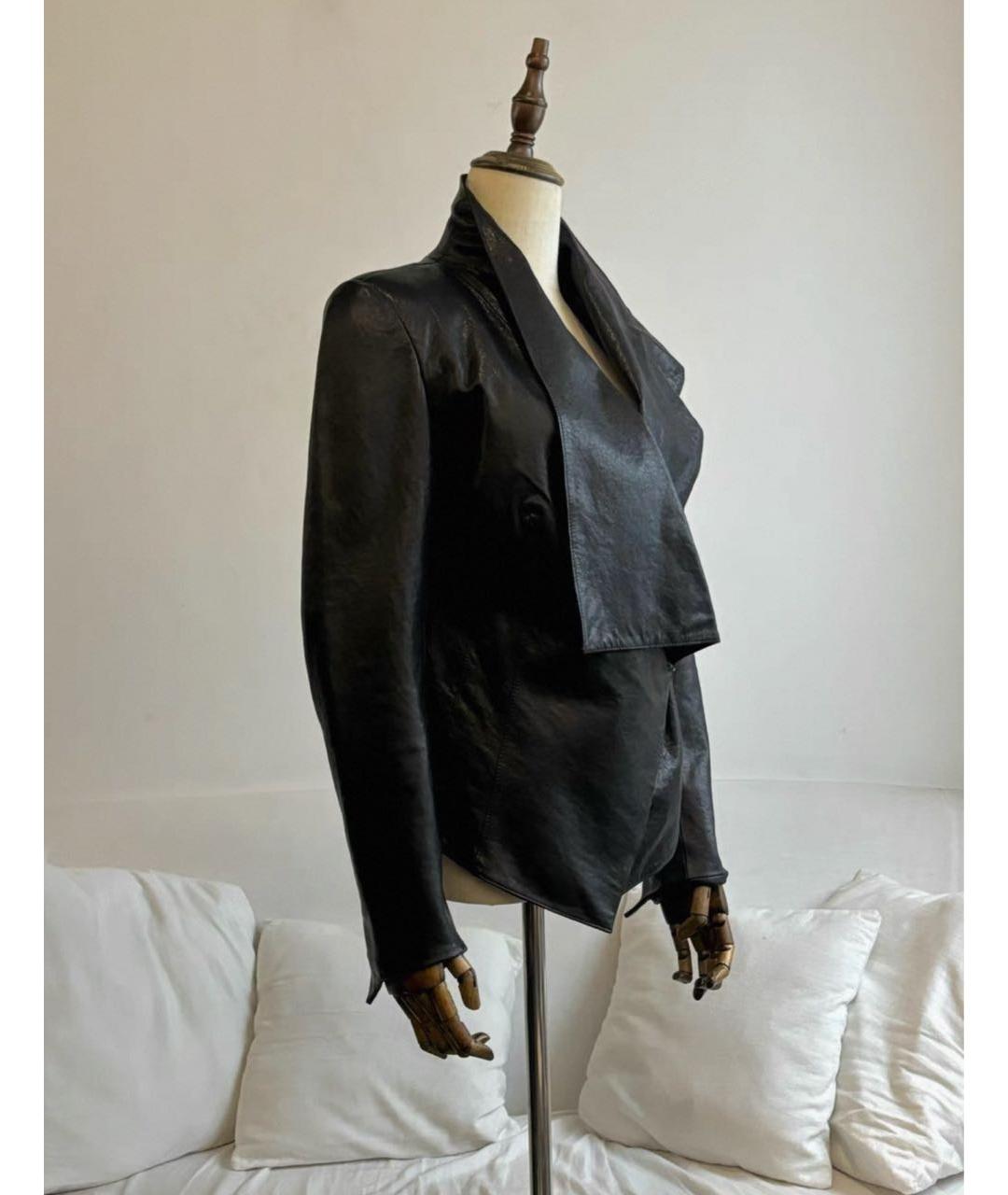 HELMUT LANG Черная кожаная куртка, фото 6