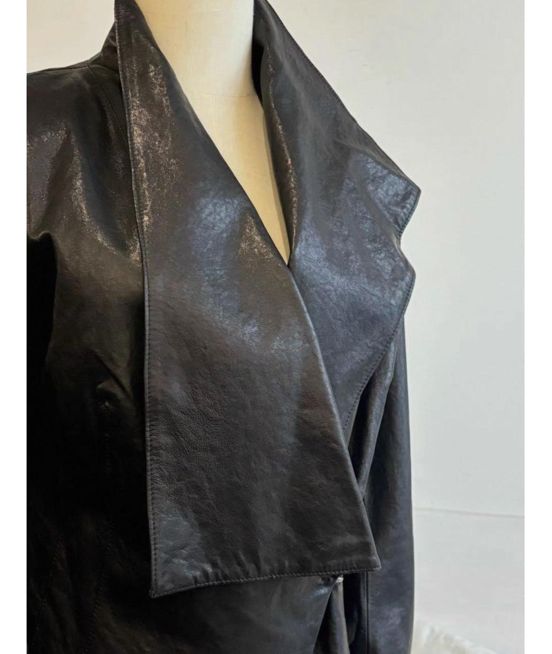 HELMUT LANG Черная кожаная куртка, фото 3