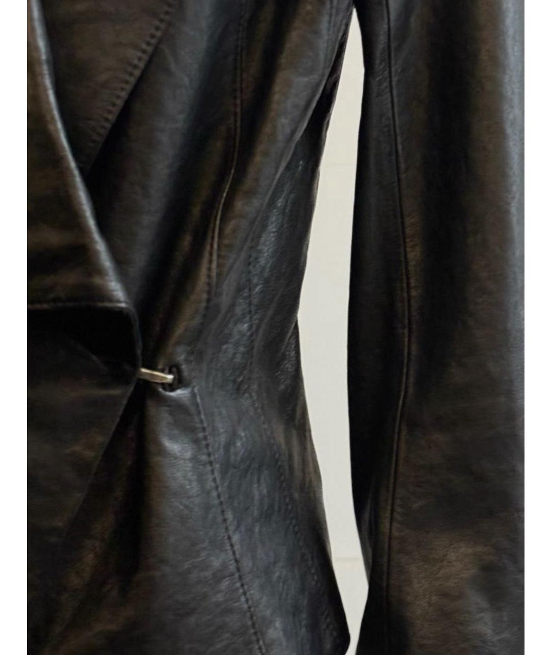 HELMUT LANG Черная кожаная куртка, фото 4