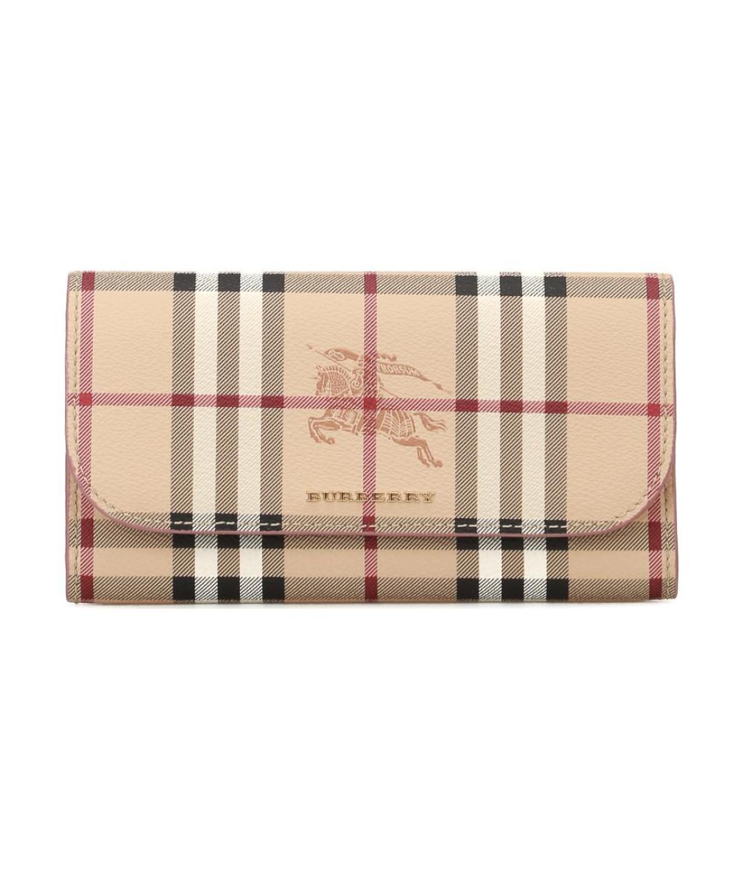 BURBERRY Бежевый кожаный кошелек, фото 1