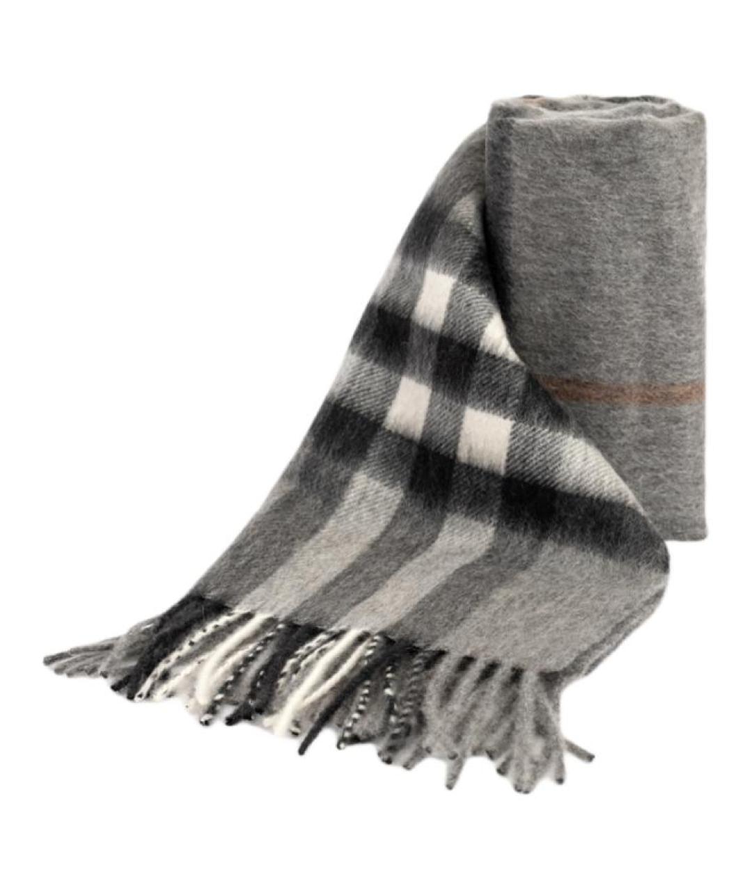 BURBERRY Серый шарф, фото 2