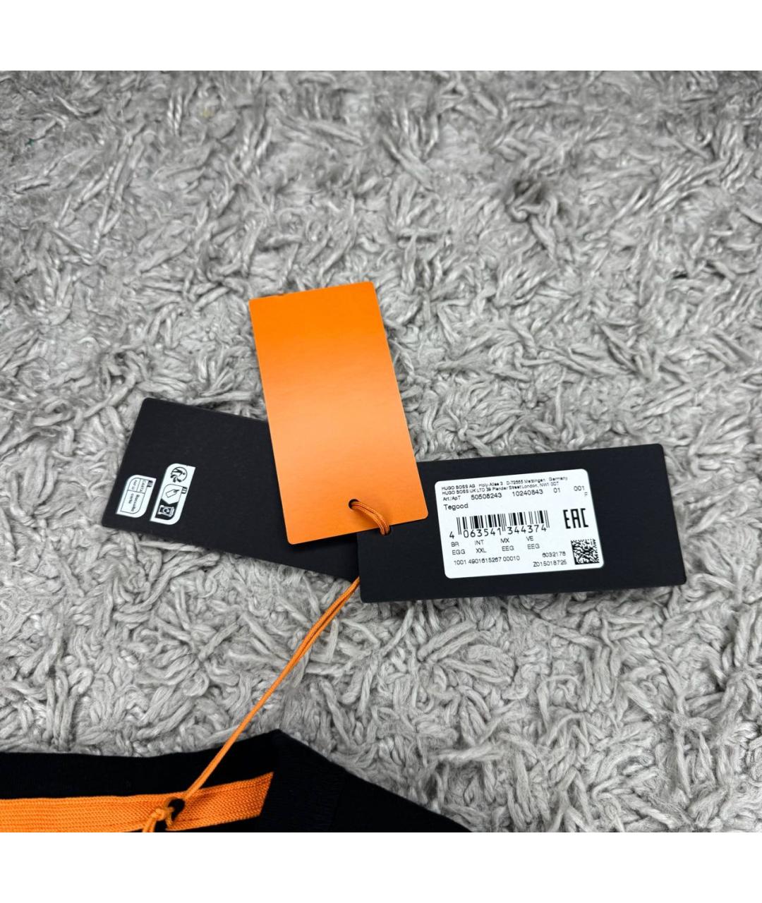 HUGO BOSS Черная хлопковая футболка, фото 4