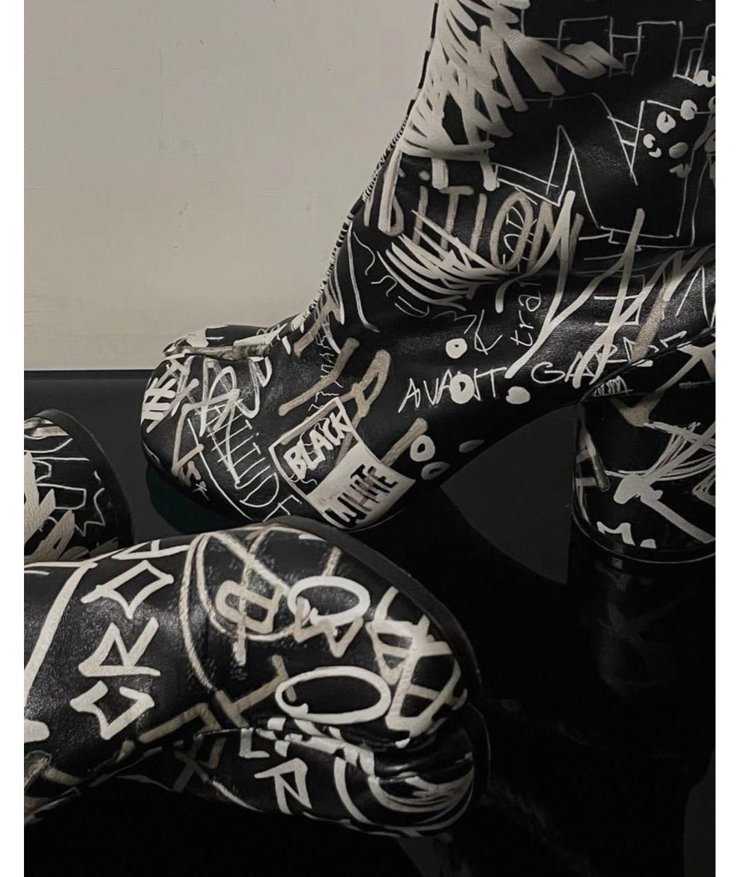 MAISON MARGIELA Черные кожаные ботильоны, фото 3