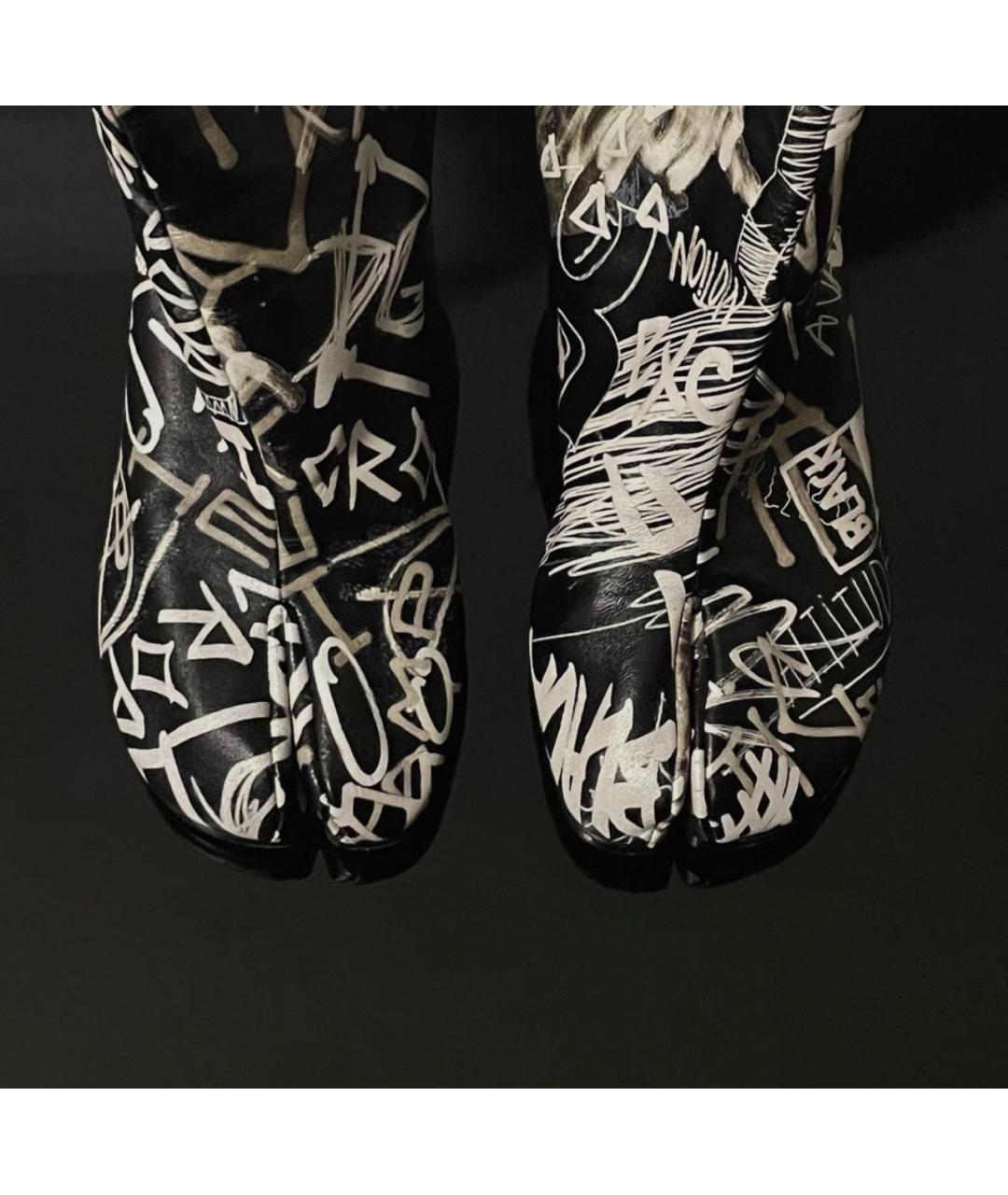 MAISON MARGIELA Черные кожаные ботильоны, фото 4