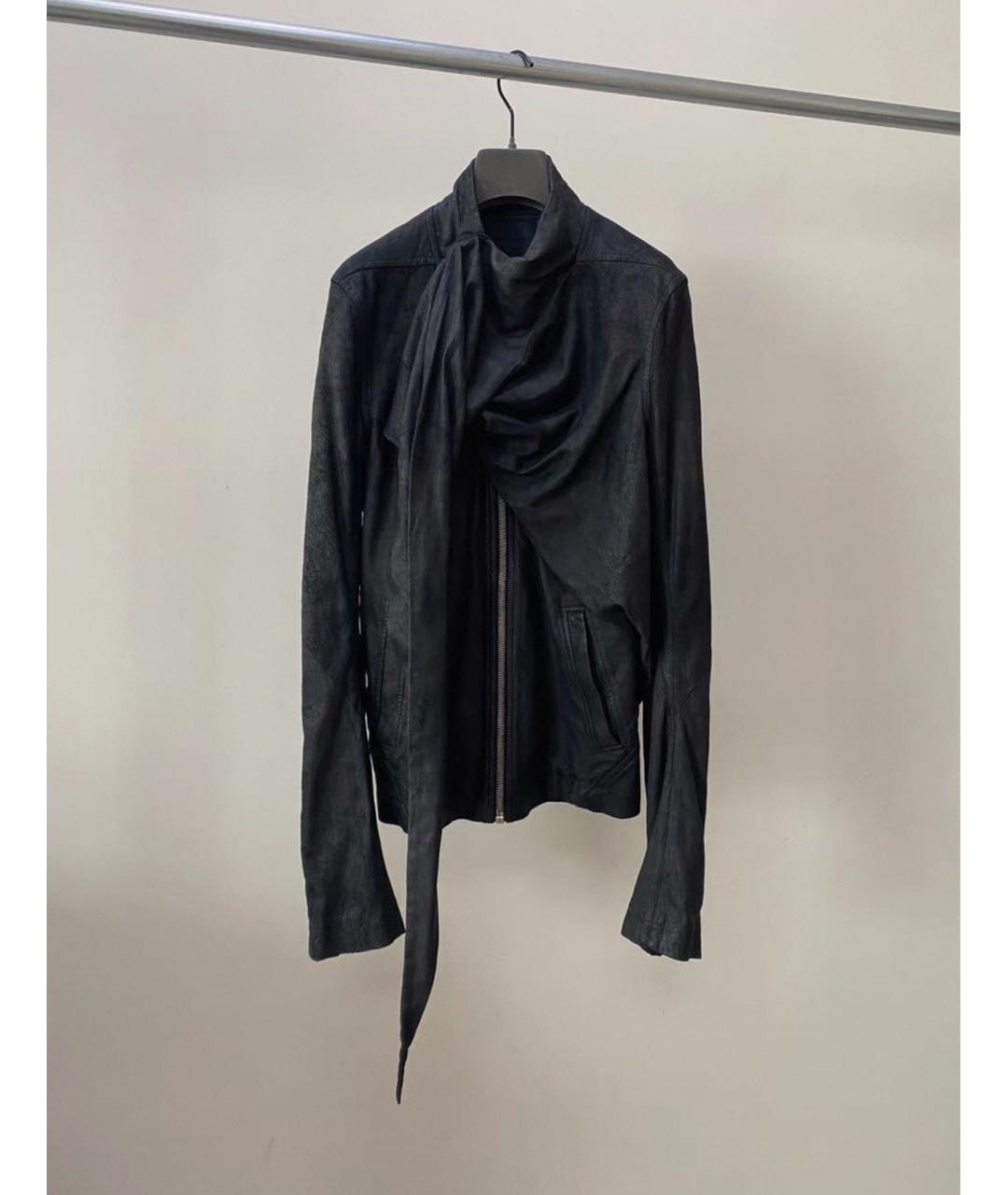 RICK OWENS Черная кожаная куртка, фото 4