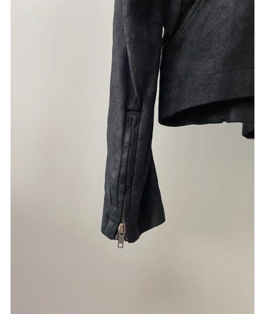 RICK OWENS Черная кожаная куртка, фото 5