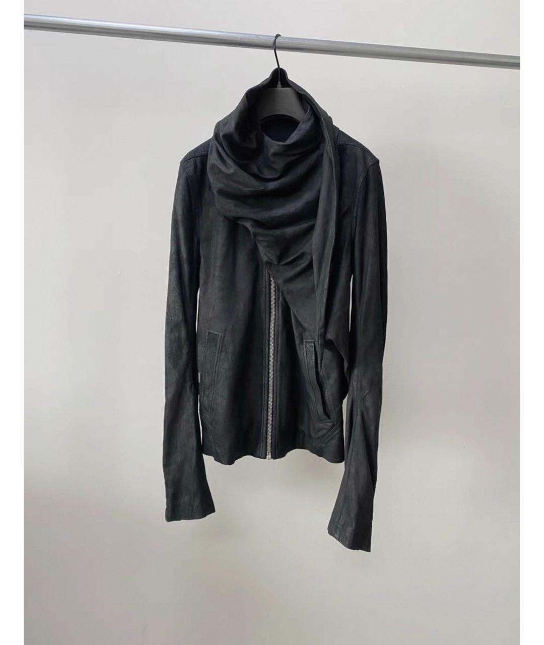 RICK OWENS Черная кожаная куртка, фото 7