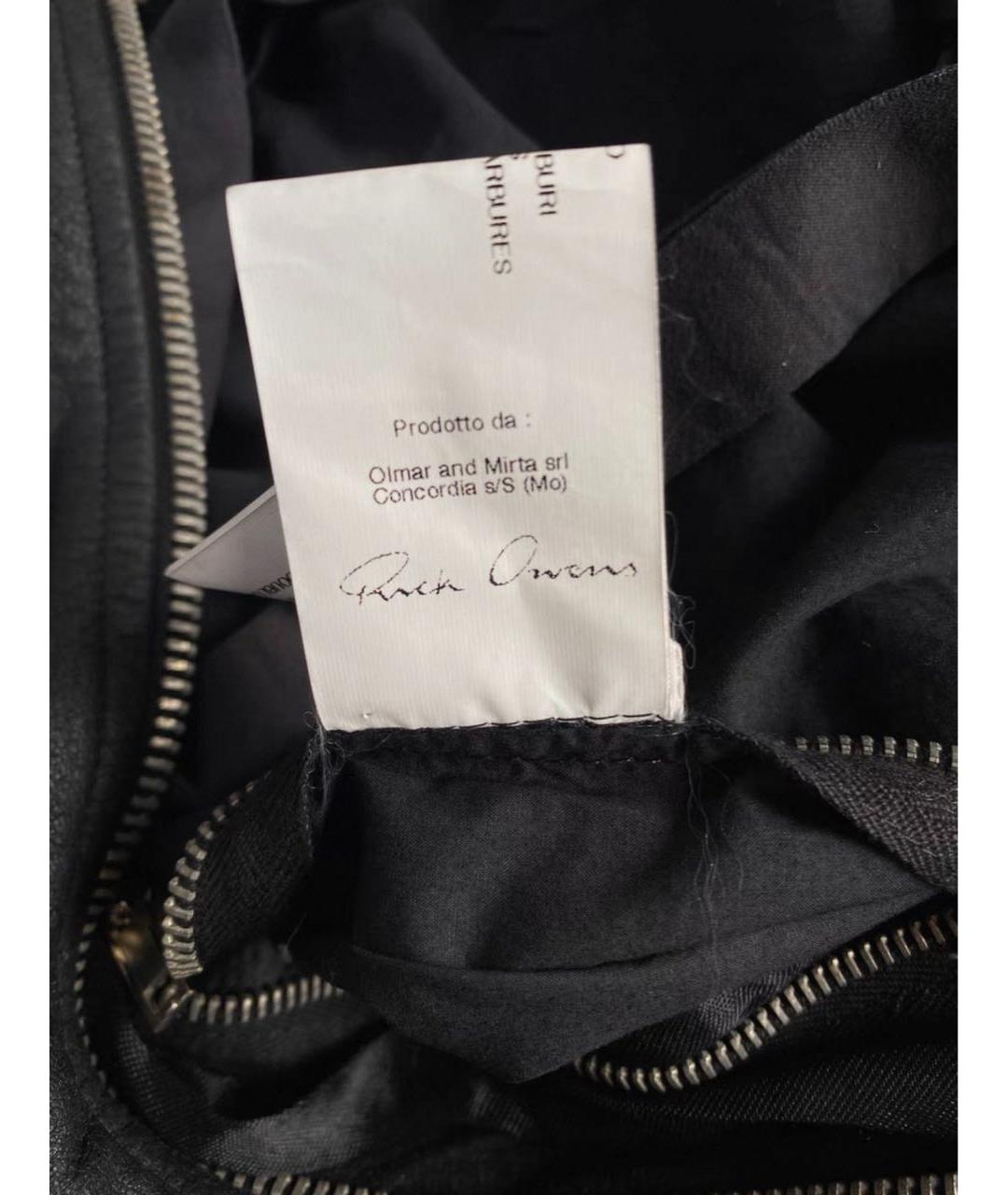 RICK OWENS Черная кожаная куртка, фото 6