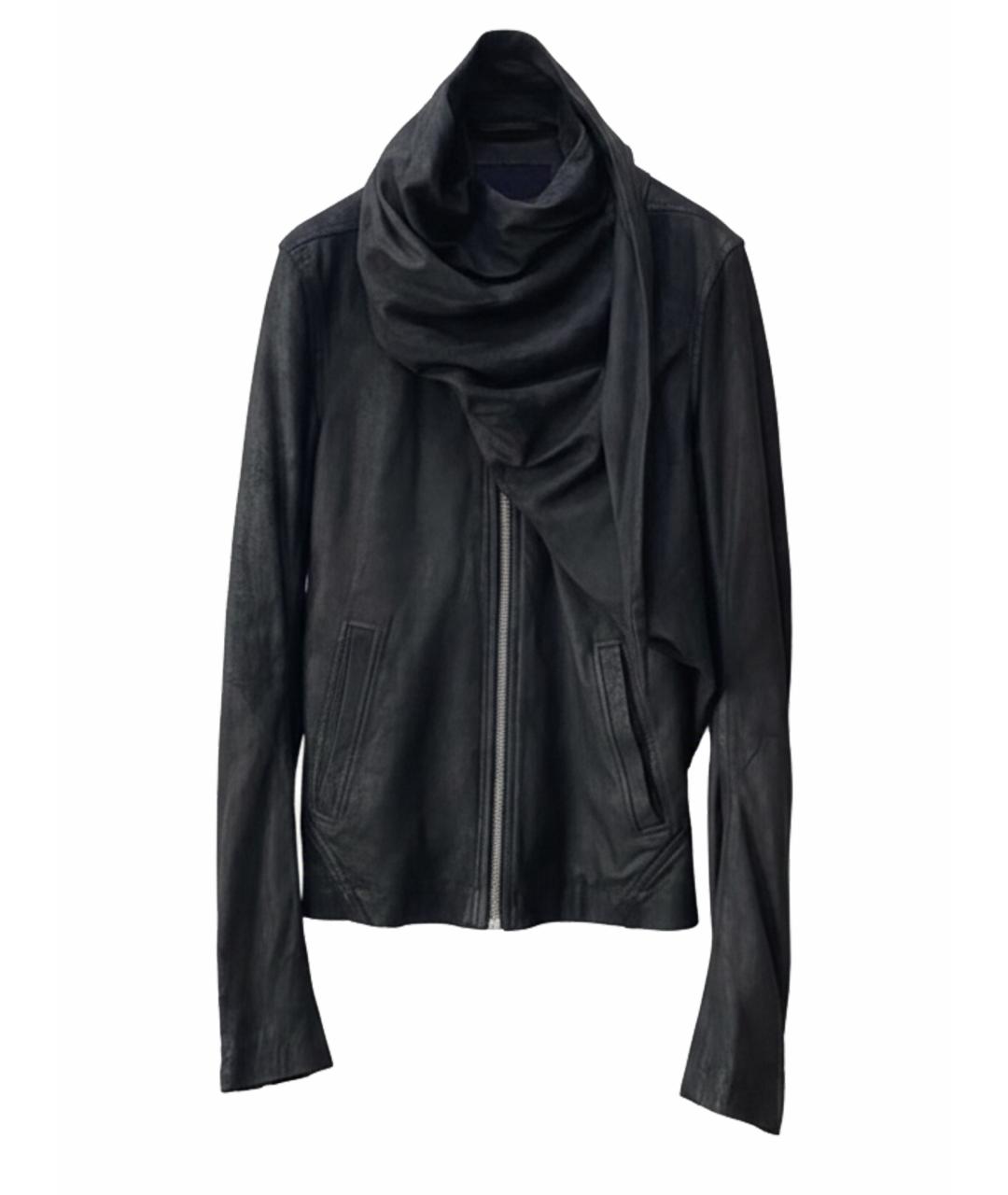 RICK OWENS Черная кожаная куртка, фото 1