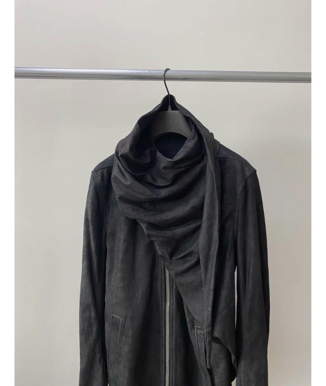 RICK OWENS Черная кожаная куртка, фото 3