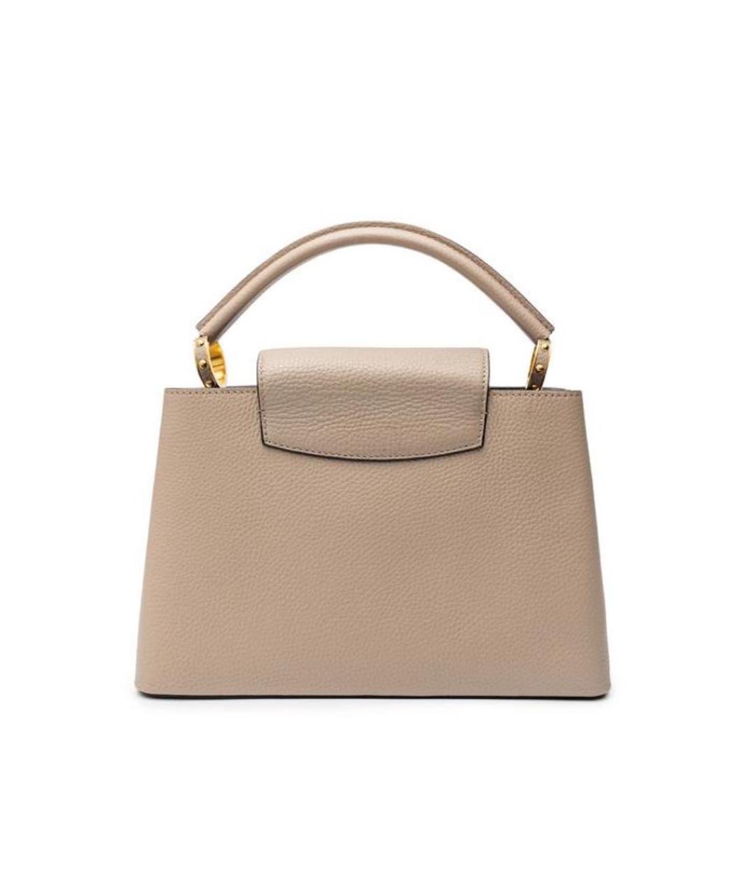 LOUIS VUITTON Бежевая кожаная сумка с короткими ручками, фото 2