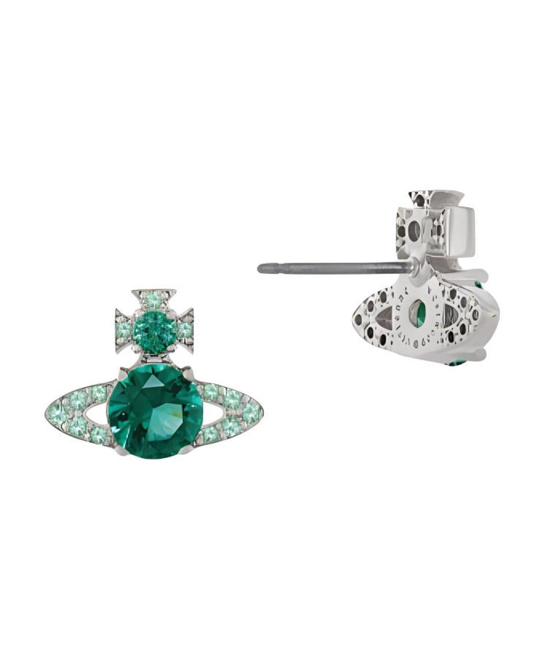 VIVIENNE WESTWOOD Зеленые латунные серьги, фото 2