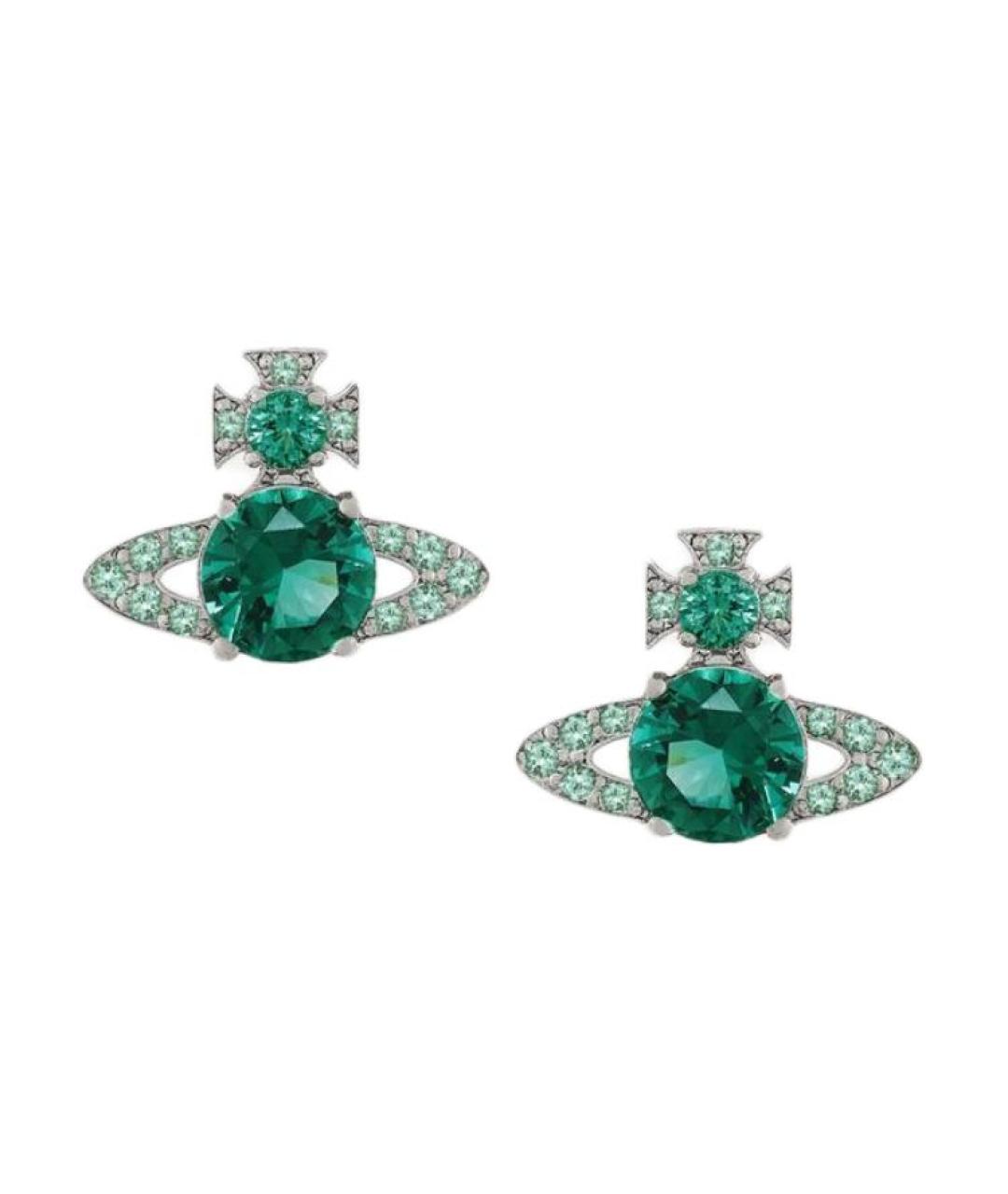 VIVIENNE WESTWOOD Зеленые латунные серьги, фото 1