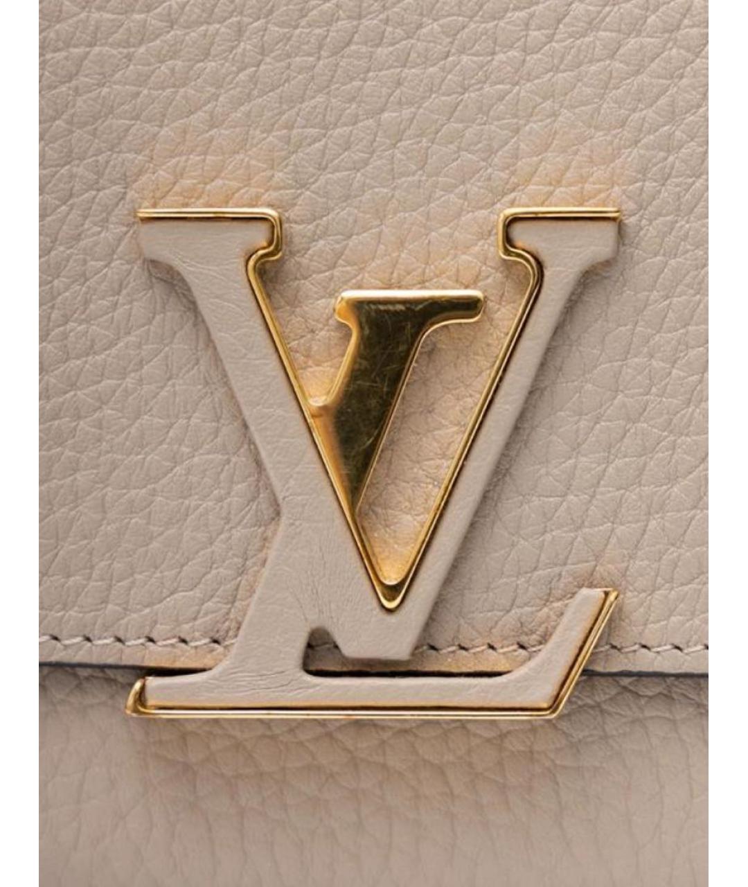 LOUIS VUITTON Бежевый кожаный кошелек, фото 4