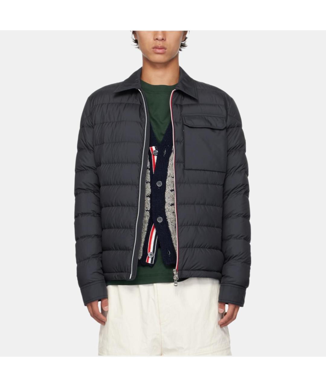 MONCLER Темно-синий пуховик, фото 2