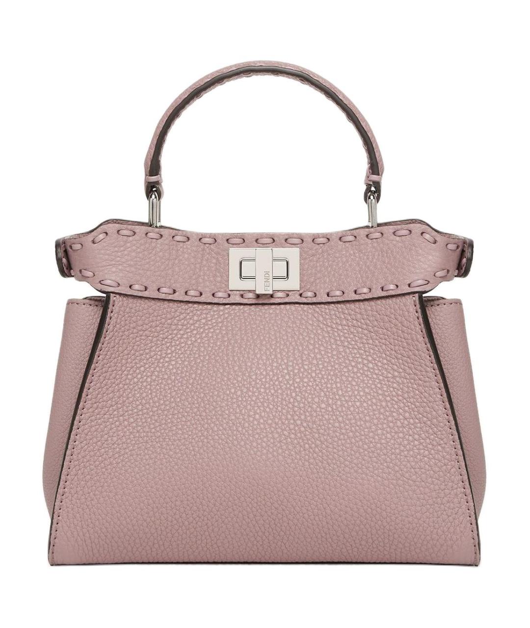 FENDI Розовая кожаная сумка через плечо, фото 2