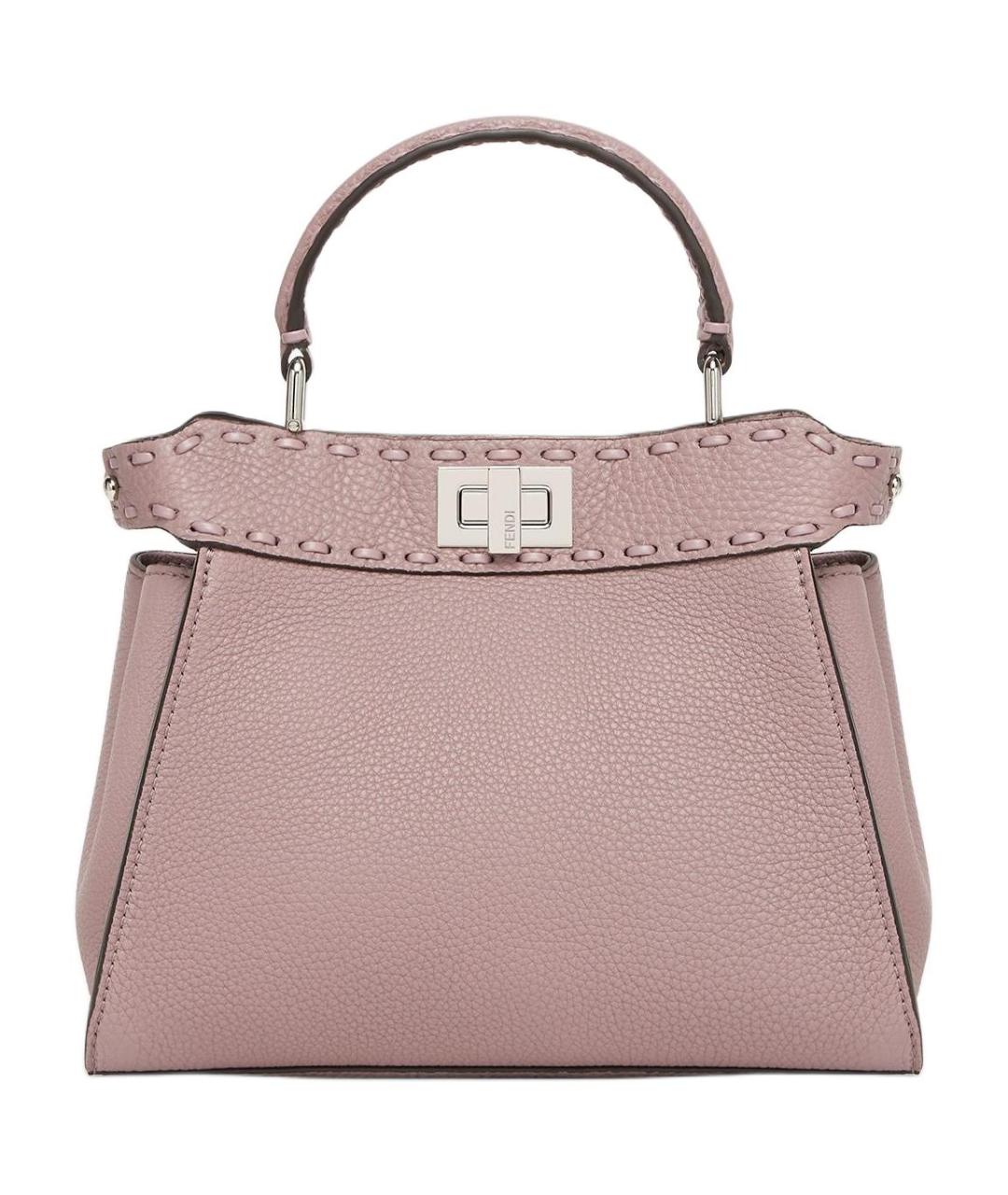 FENDI Розовая кожаная сумка через плечо, фото 1