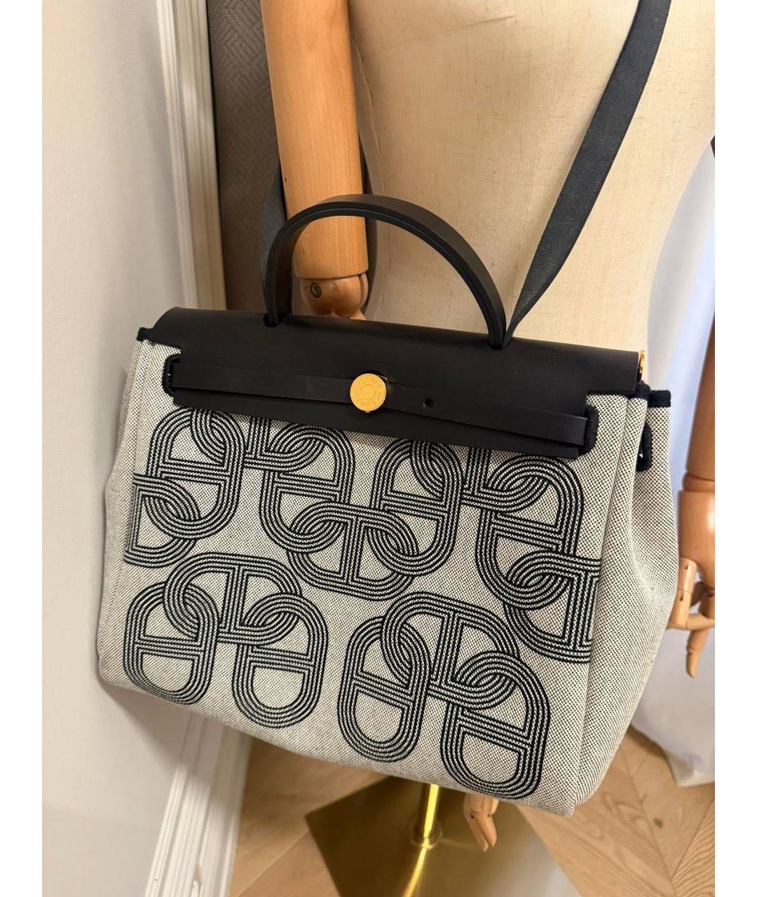 HERMES Черная сумка с короткими ручками, фото 3