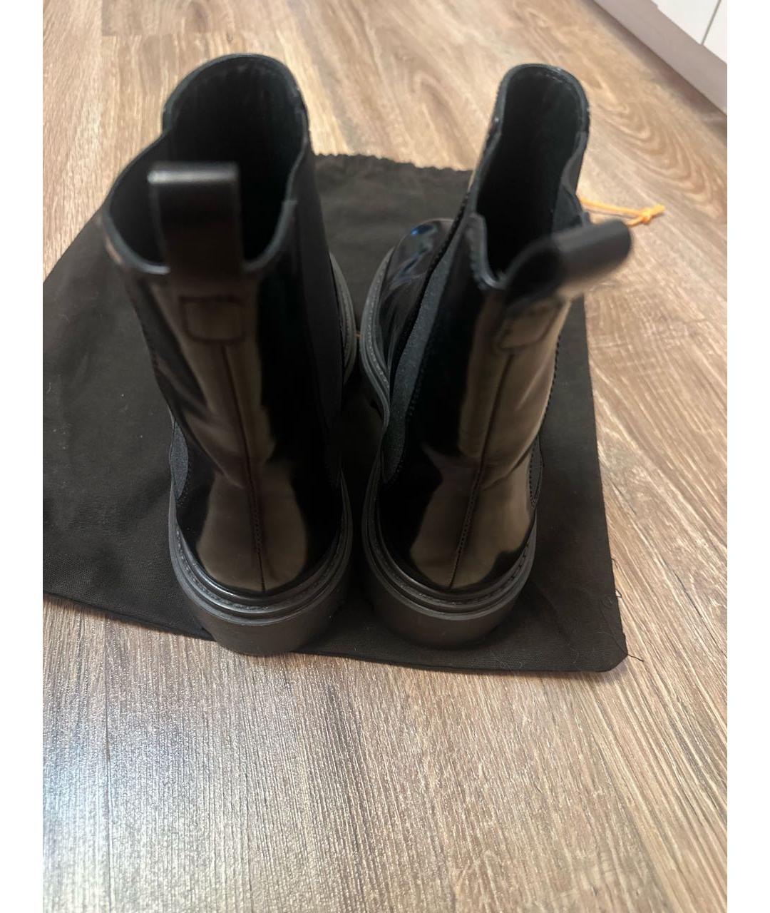 TOD'S Черные кожаные полусапоги, фото 4