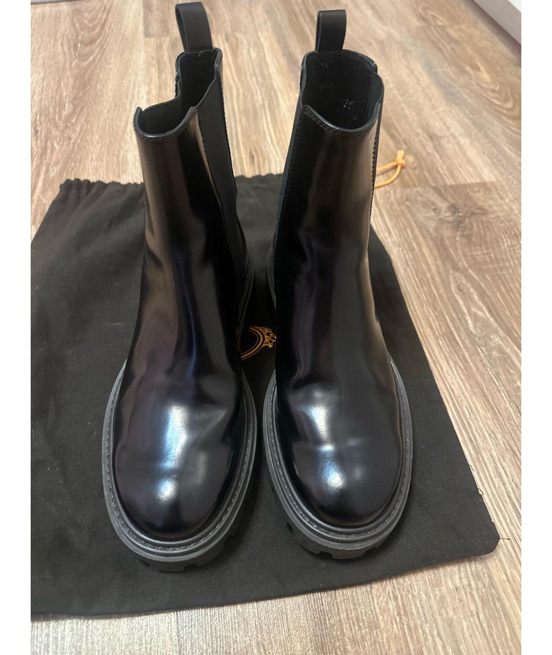 TOD'S Черные кожаные полусапоги, фото 2