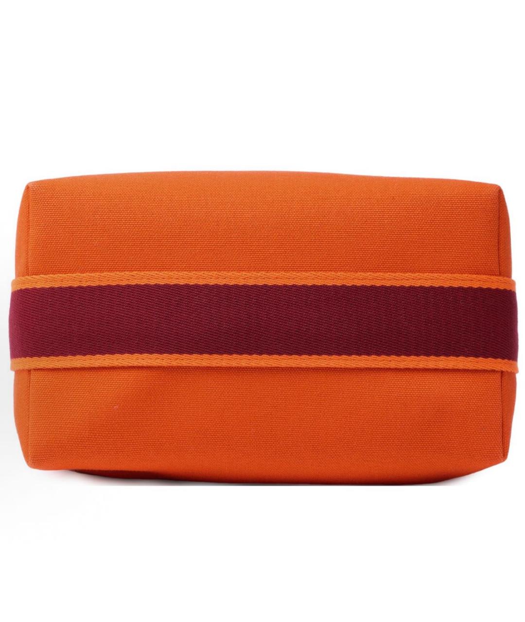 HERMES Оранжевая хлопковая косметичка, фото 4