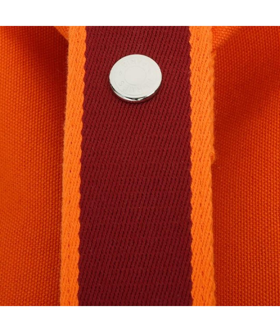 HERMES Оранжевая хлопковая косметичка, фото 5