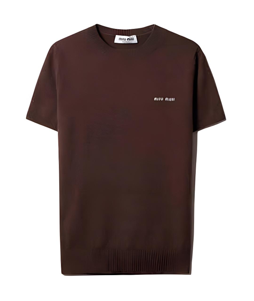 MIU MIU Коричневый вискозный джемпер / свитер, фото 1