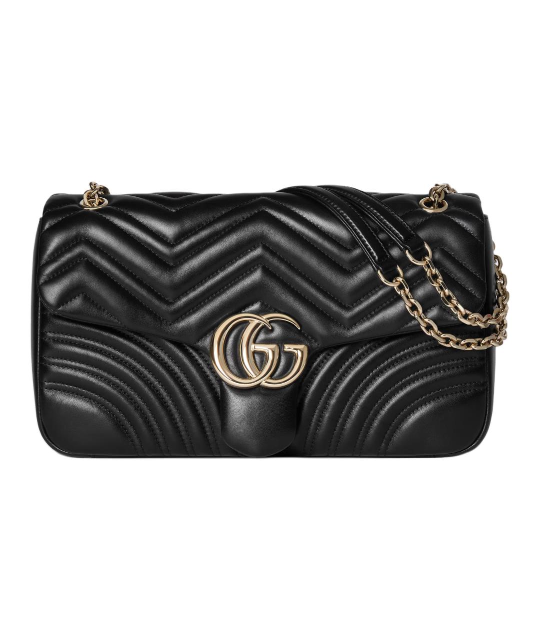 GUCCI Черная кожаная сумка через плечо, фото 1