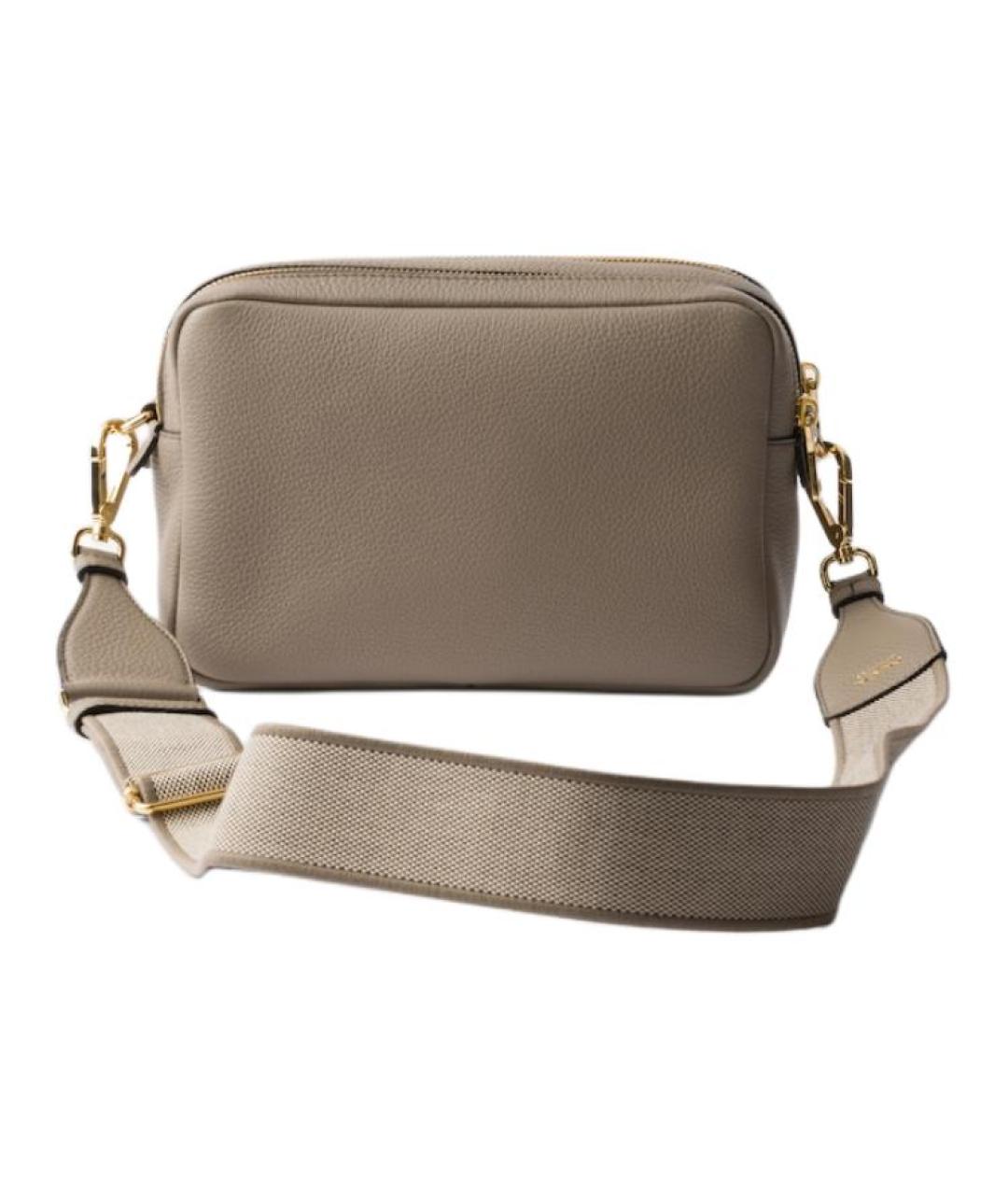 PRADA Серая кожаная сумка через плечо, фото 4