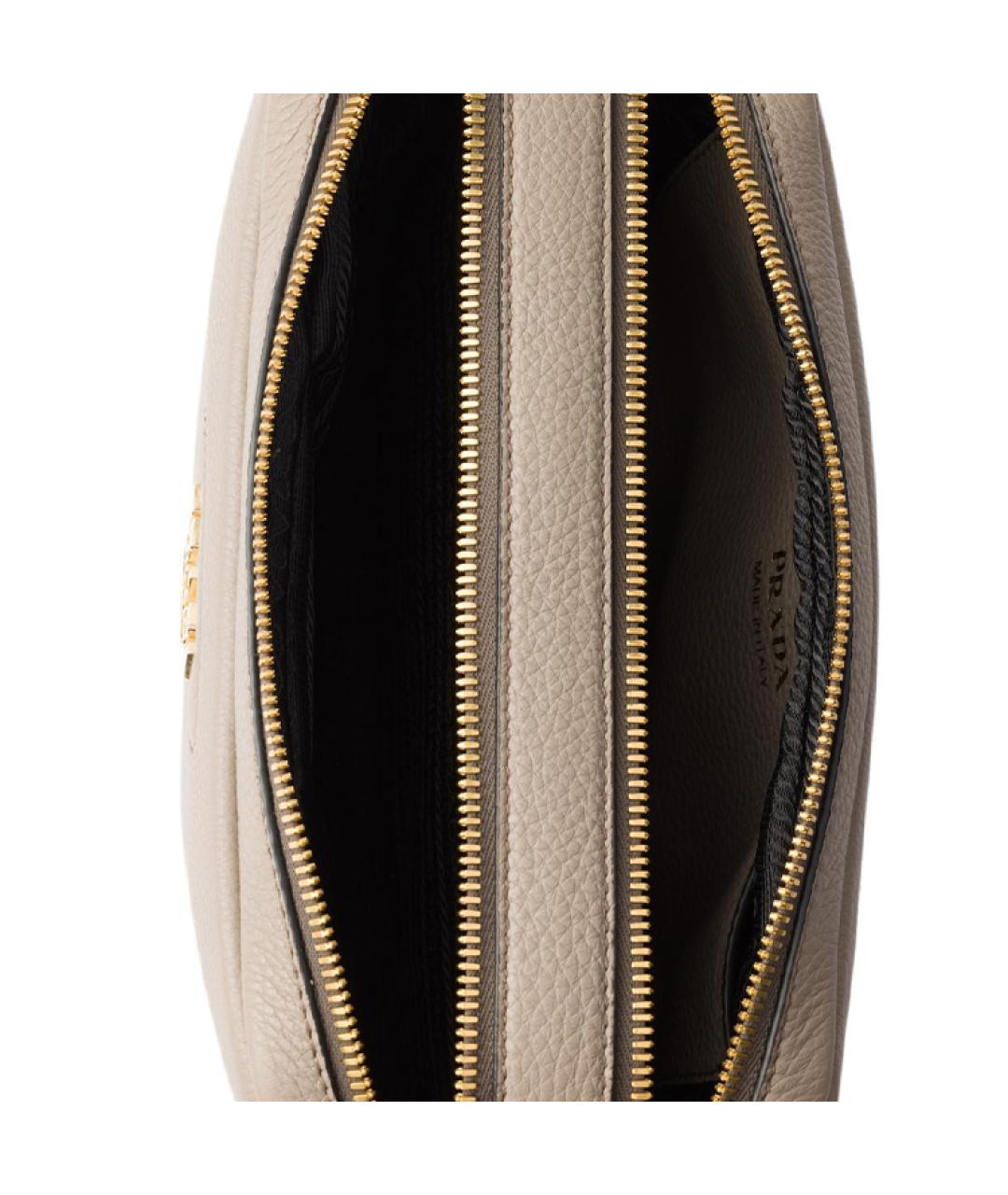 PRADA Серая кожаная сумка через плечо, фото 5