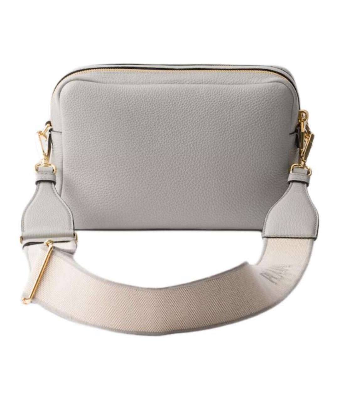 PRADA Серая кожаная сумка через плечо, фото 4