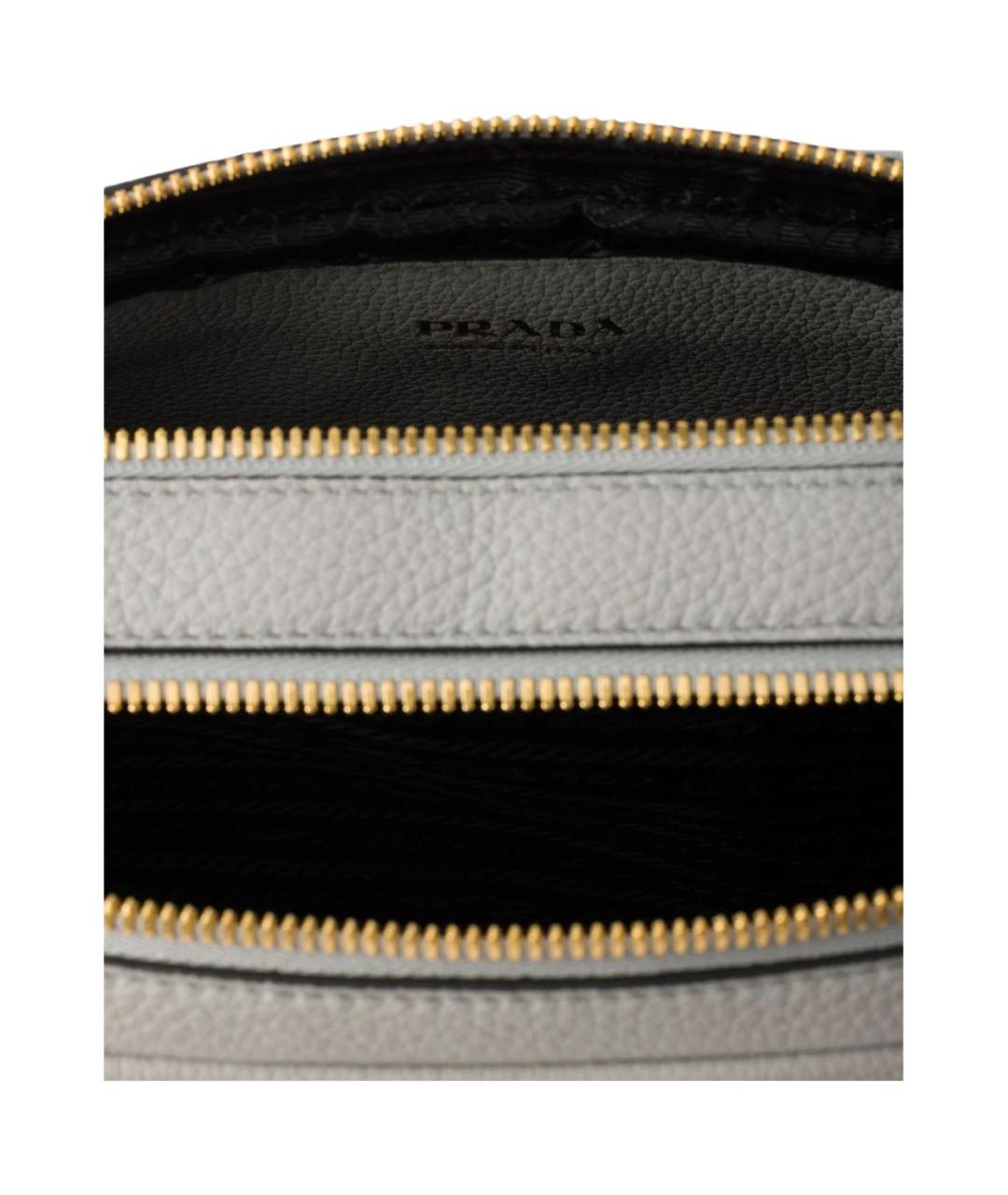 PRADA Серая кожаная сумка через плечо, фото 5