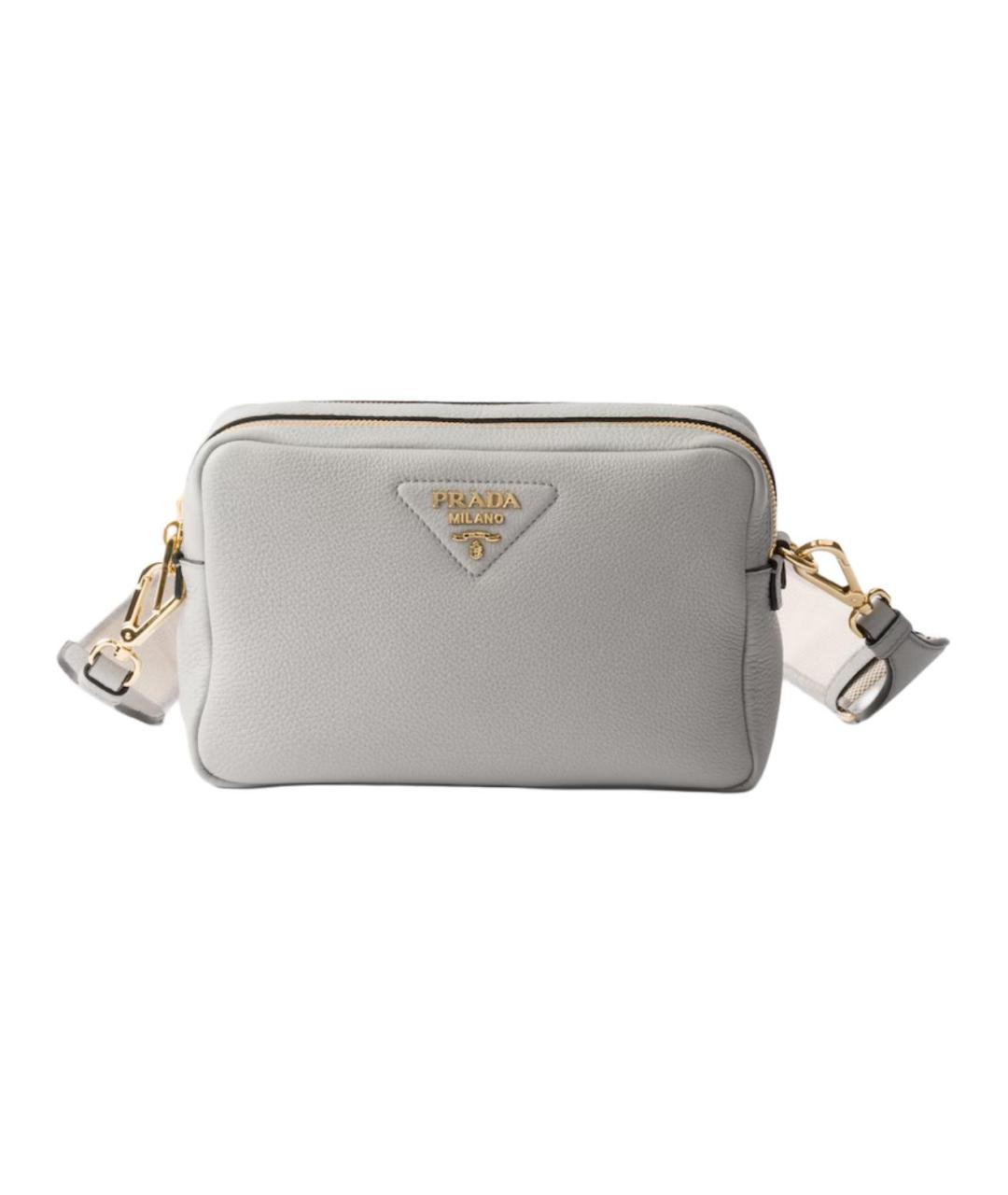 PRADA Серая кожаная сумка через плечо, фото 1