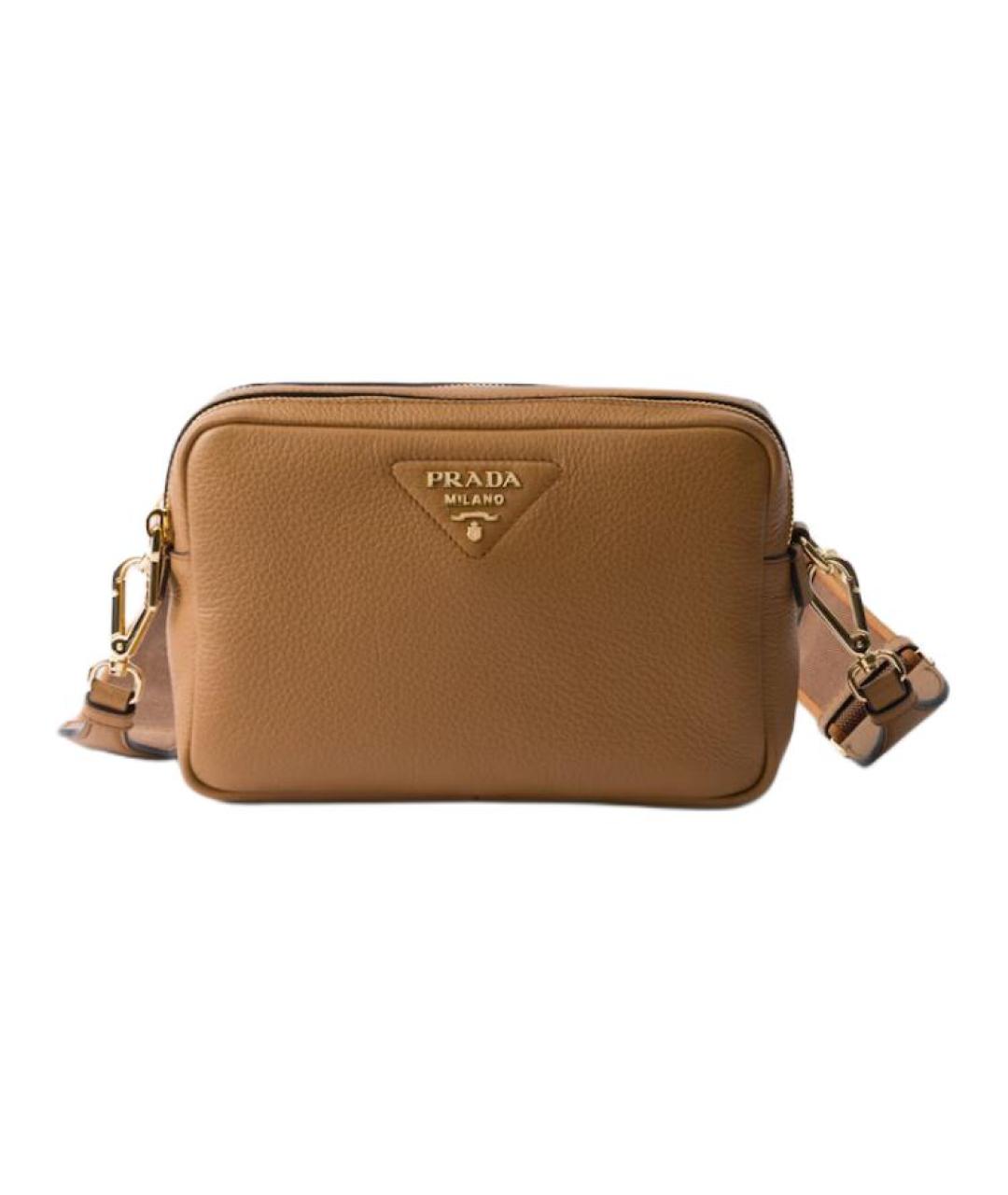 PRADA Коричневая кожаная сумка через плечо, фото 1