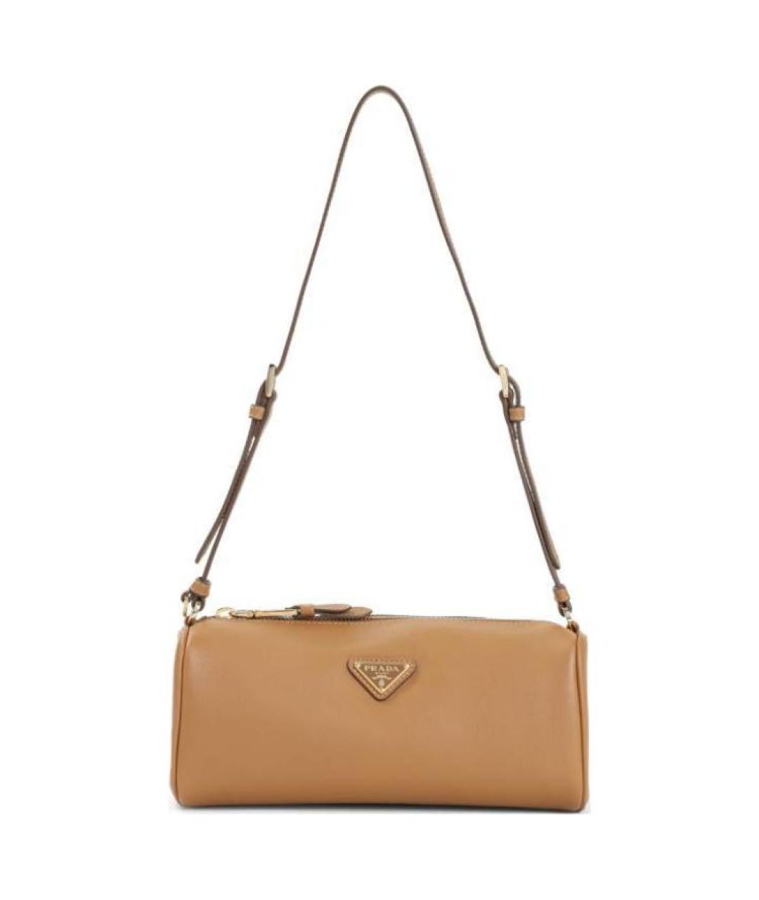 PRADA Коричневая кожаная сумка через плечо, фото 1