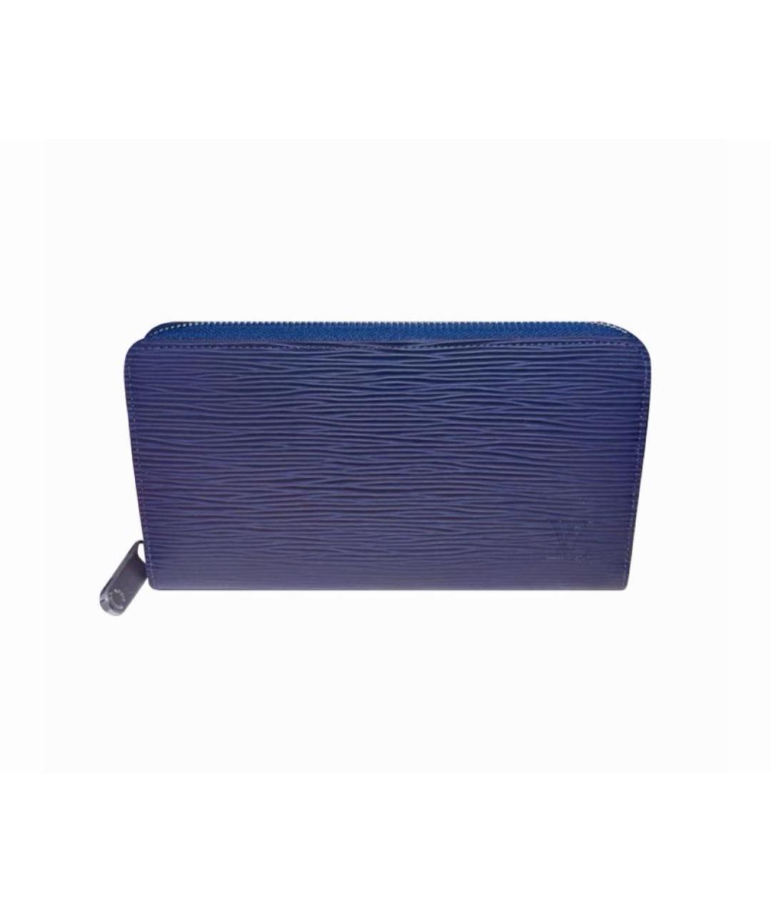 LOUIS VUITTON Темно-синий кожаный кошелек, фото 6