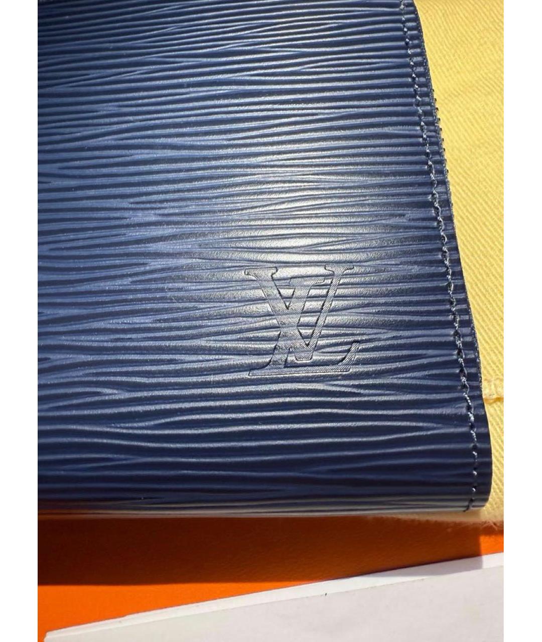 LOUIS VUITTON Темно-синий кожаный кошелек, фото 3