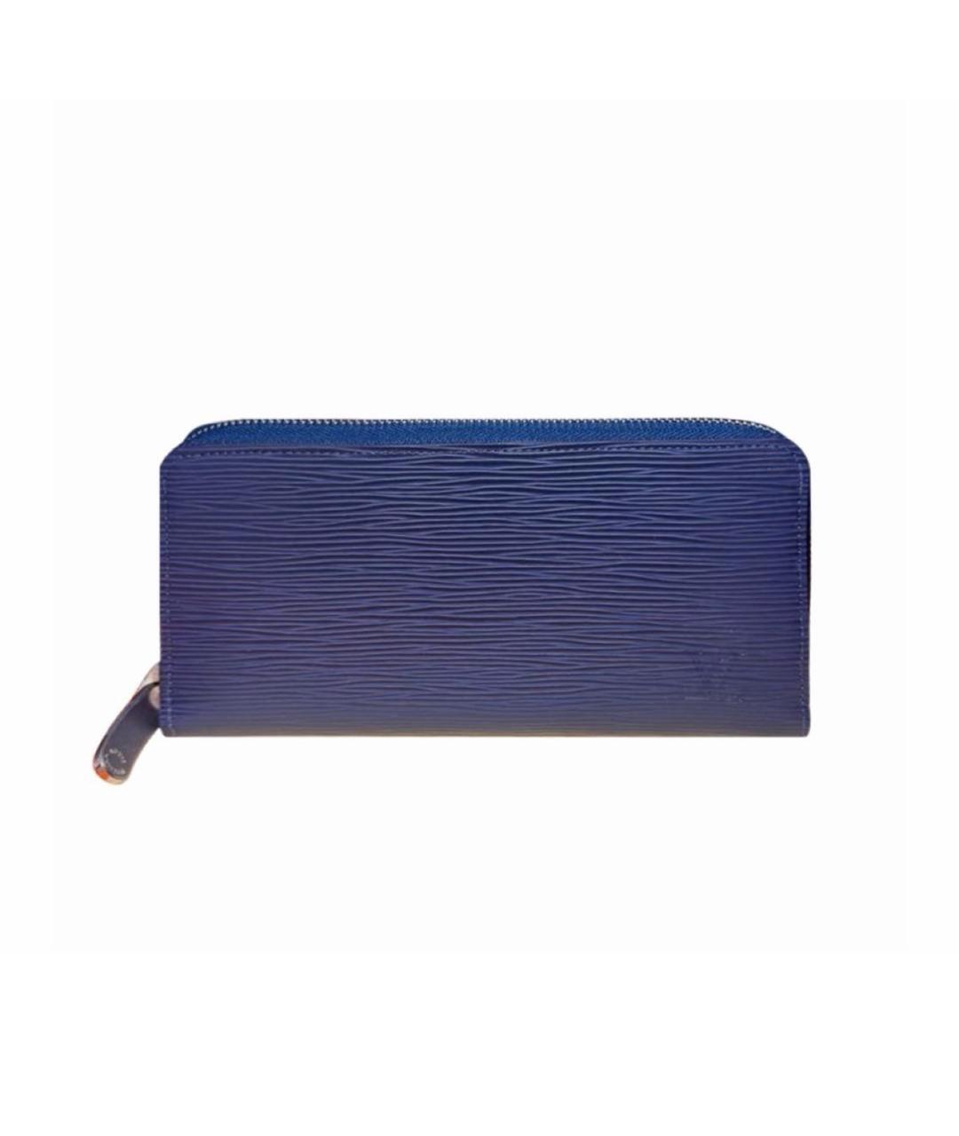 LOUIS VUITTON Темно-синий кожаный кошелек, фото 7