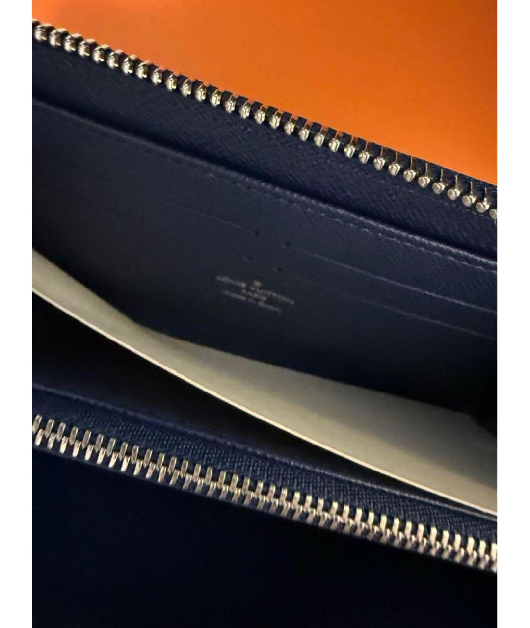 LOUIS VUITTON Темно-синий кожаный кошелек, фото 5